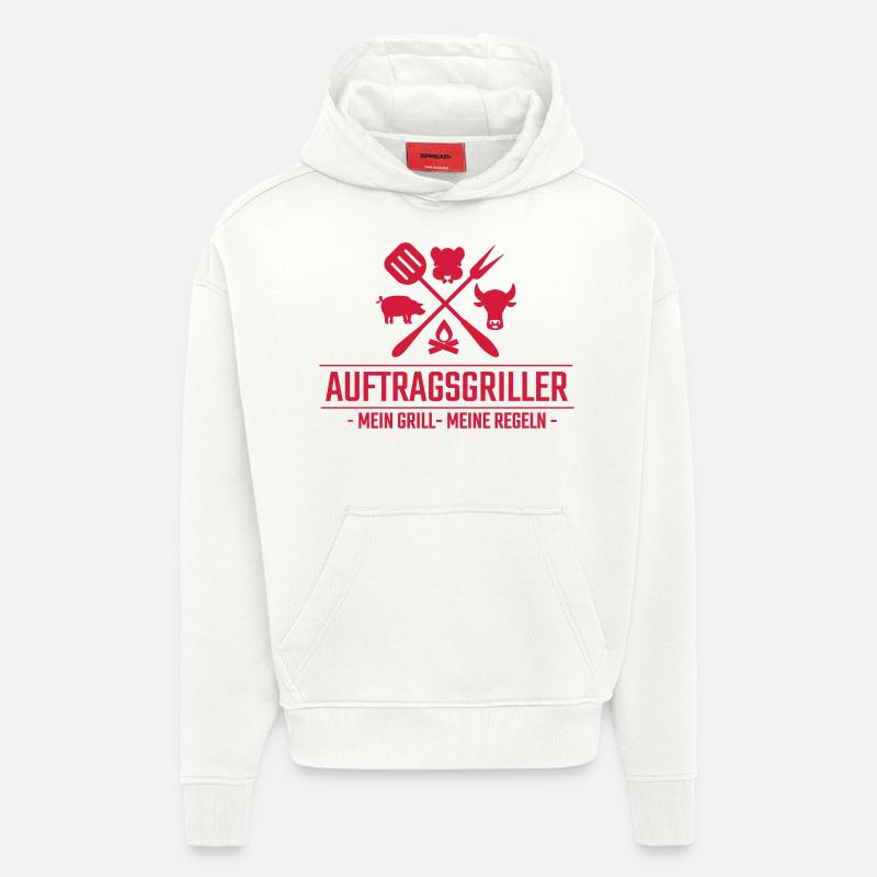 pour Griller - Sweat à capuche bio épais oversize fabriqué en UE - OFF WHITE
