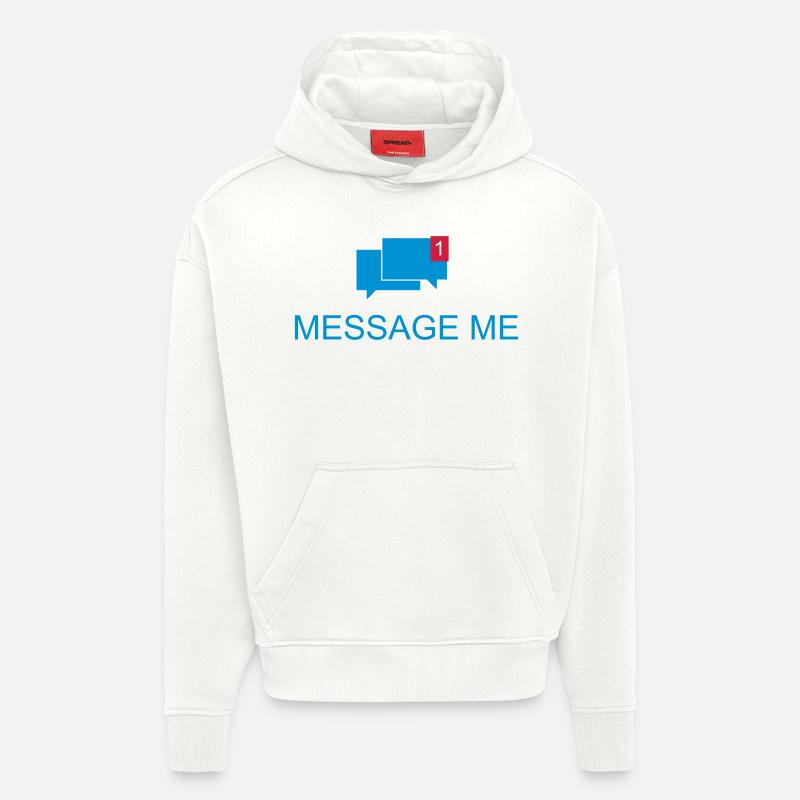 Message me / Mail me 2c - Sweat à capuche bio épais oversize fabriqué en UE - OFF WHITE