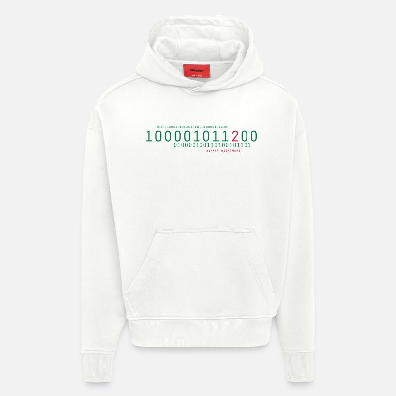 binary nightmare - Hoodie- made by SPREAD  - OFF WHITE
