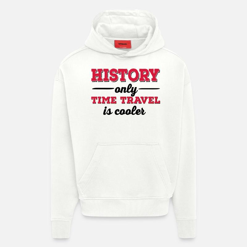 Histoire - Sweat à capuche bio épais oversize fabriqué en UE - OFF WHITE