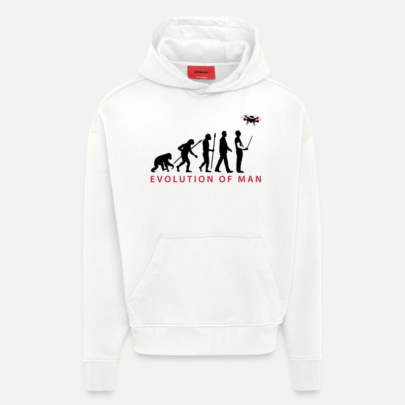 Evolution Modellflieger Drohne 4 Propeller - Hoodie- made by SPREAD  - OFF WHITE