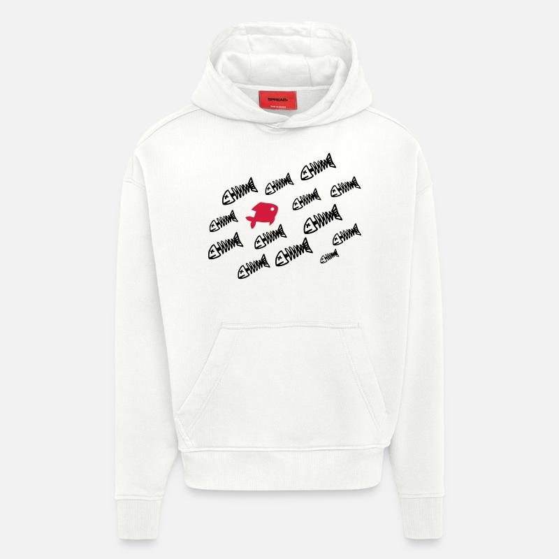 DEADFISH - Sweat à capuche bio épais oversize fabriqué en UE - OFF WHITE