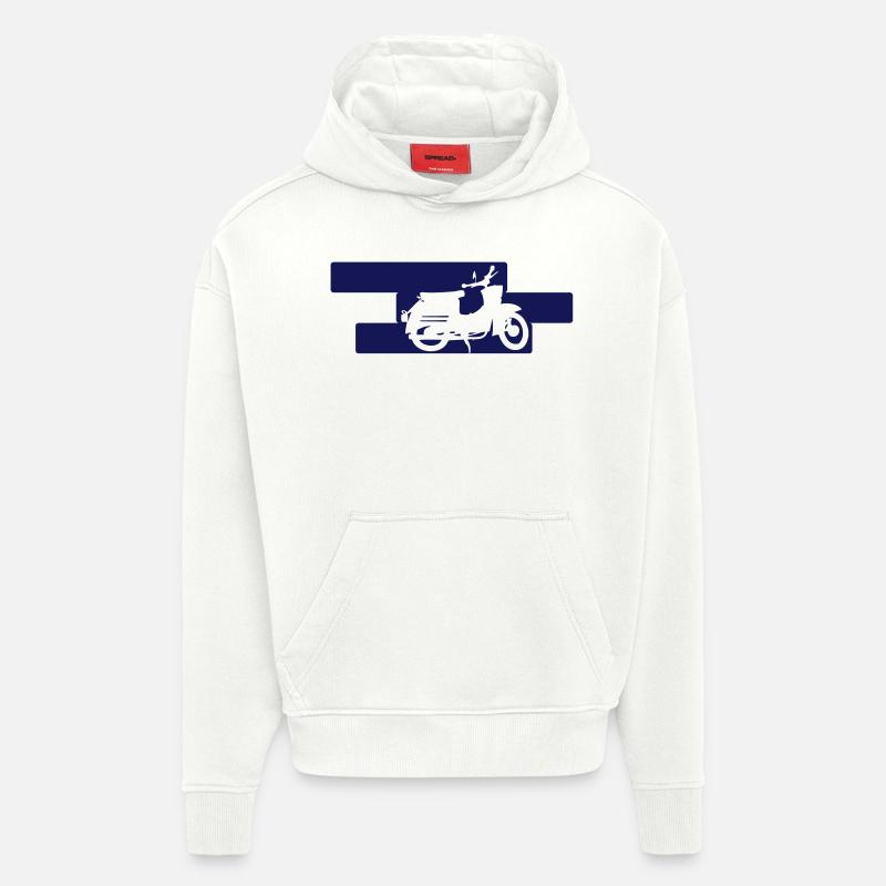 Schwalbe KR50 - Sweat à capuche bio épais oversize fabriqué en UE - OFF WHITE