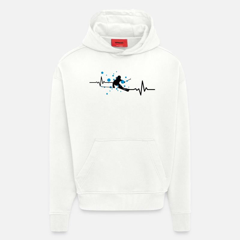 Winter - Skifahrer Puls - Hoodie- made by SPREAD  - OFF WHITE