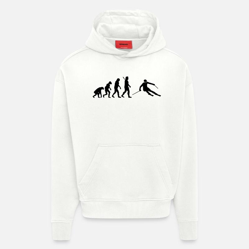Evolution Alpine Ski - Hoodie- made by SPREAD  - OFF WHITE