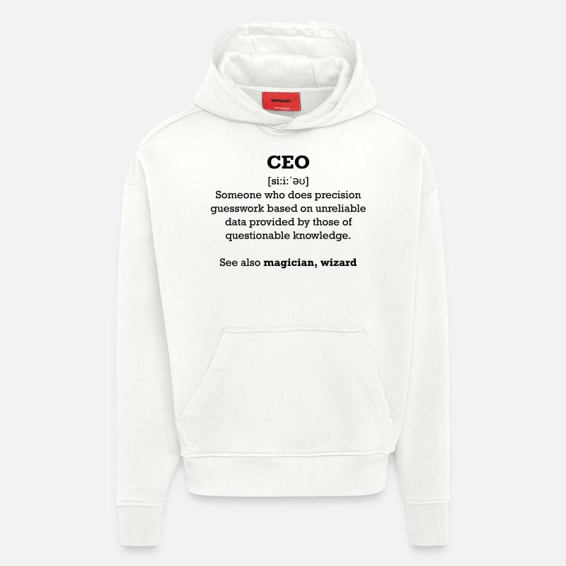 CEO - Assistant - Sweat à capuche bio épais oversize fabriqué en UE - OFF WHITE