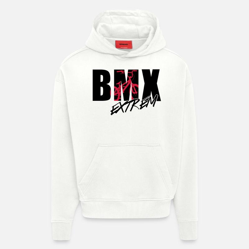 bmx 2_2c - Sweat à capuche bio épais oversize fabriqué en UE - OFF WHITE
