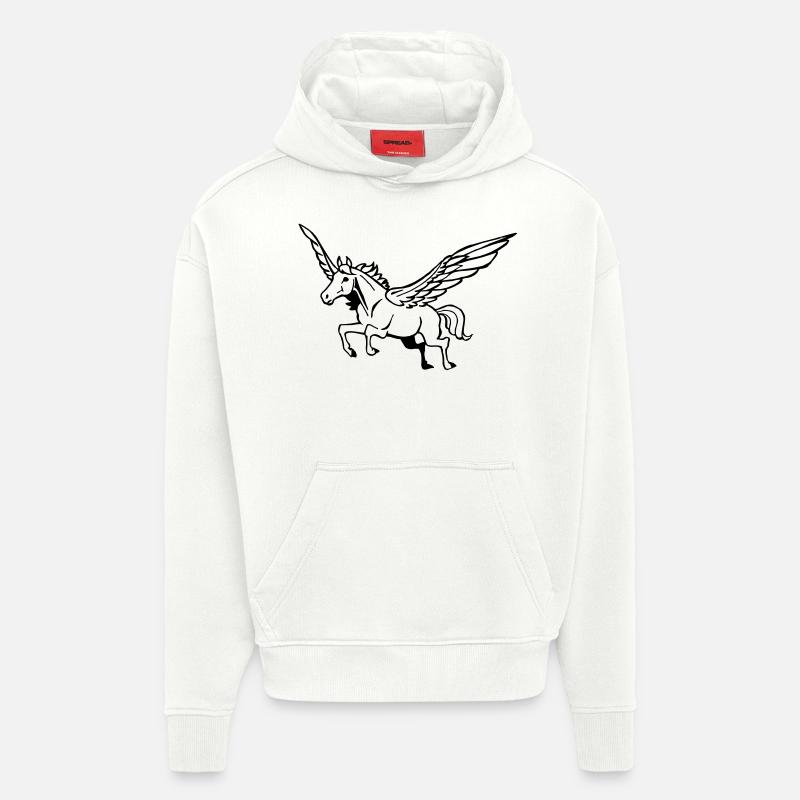 Pégase - Sweat à capuche bio épais oversize fabriqué en UE - OFF WHITE