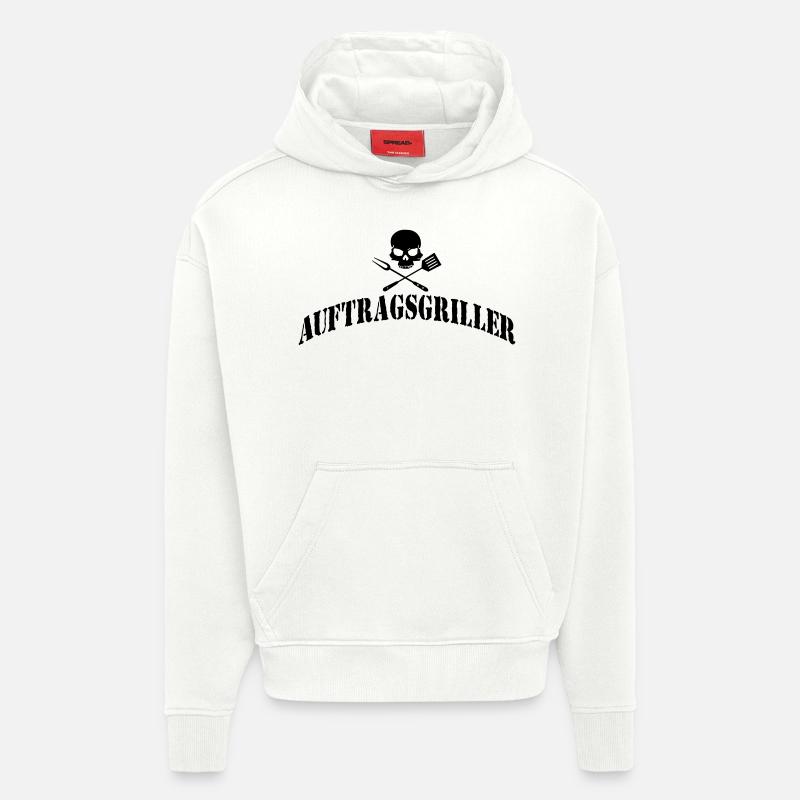 Auftragssgriller - Sweat à capuche bio épais oversize fabriqué en UE - OFF WHITE