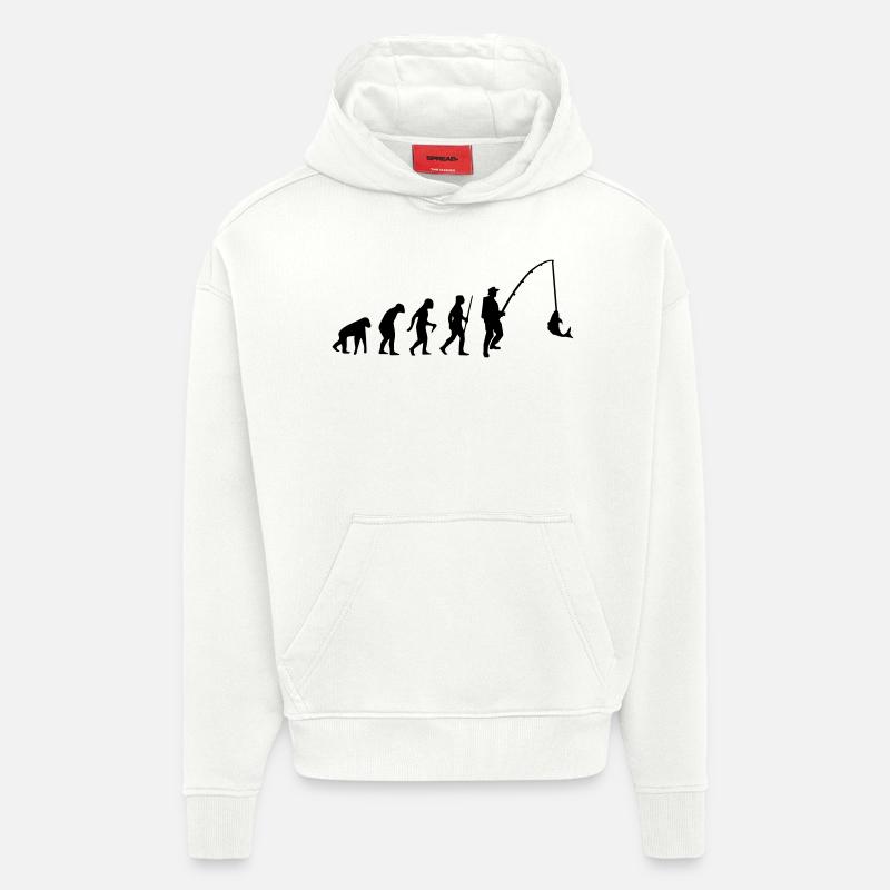 EVOLUTION FISH! - Hoodie- made by SPREAD  - OFF WHITE