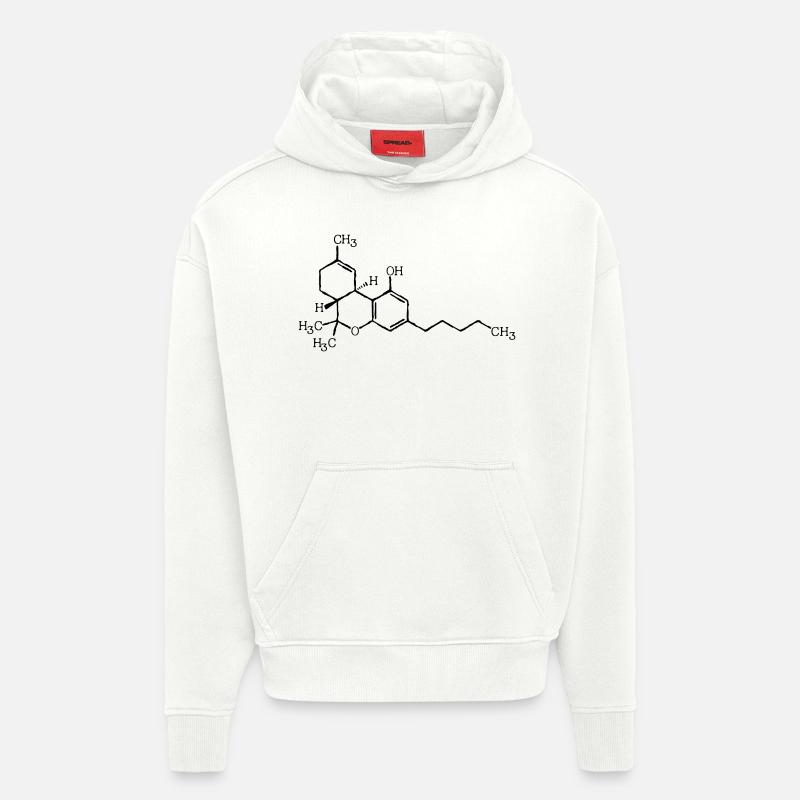 Formule moléculaire THC - Sweat à capuche bio épais oversize fabriqué en UE - OFF WHITE