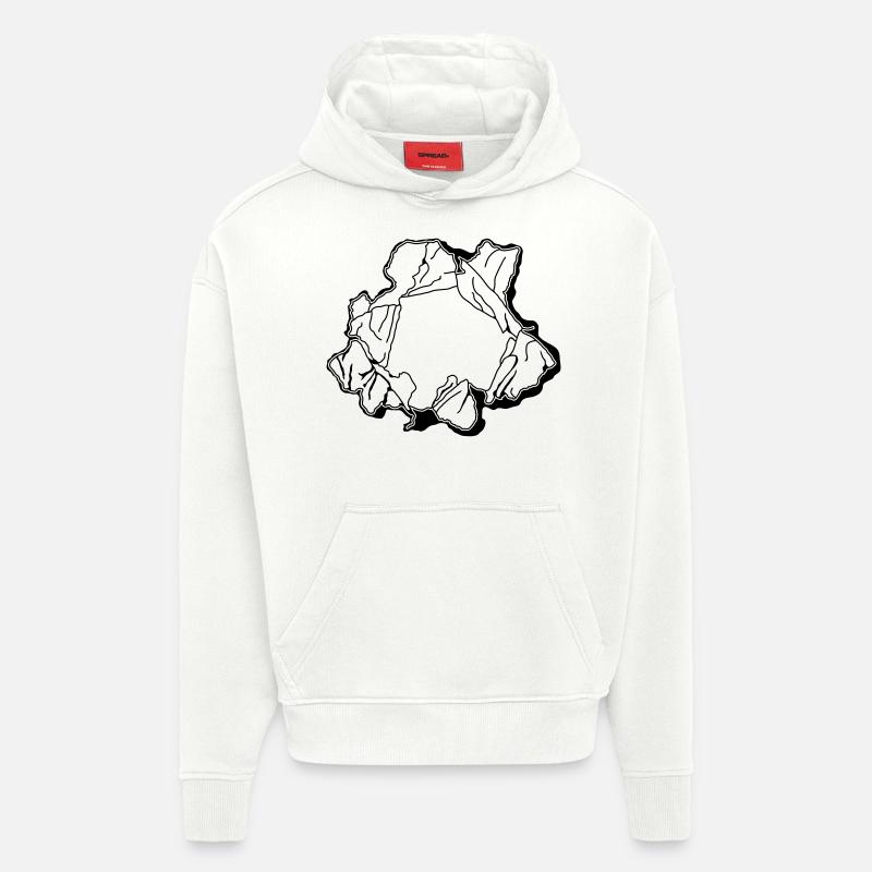 papier déchiré ca321 - Sweat à capuche bio épais oversize fabriqué en UE - OFF WHITE