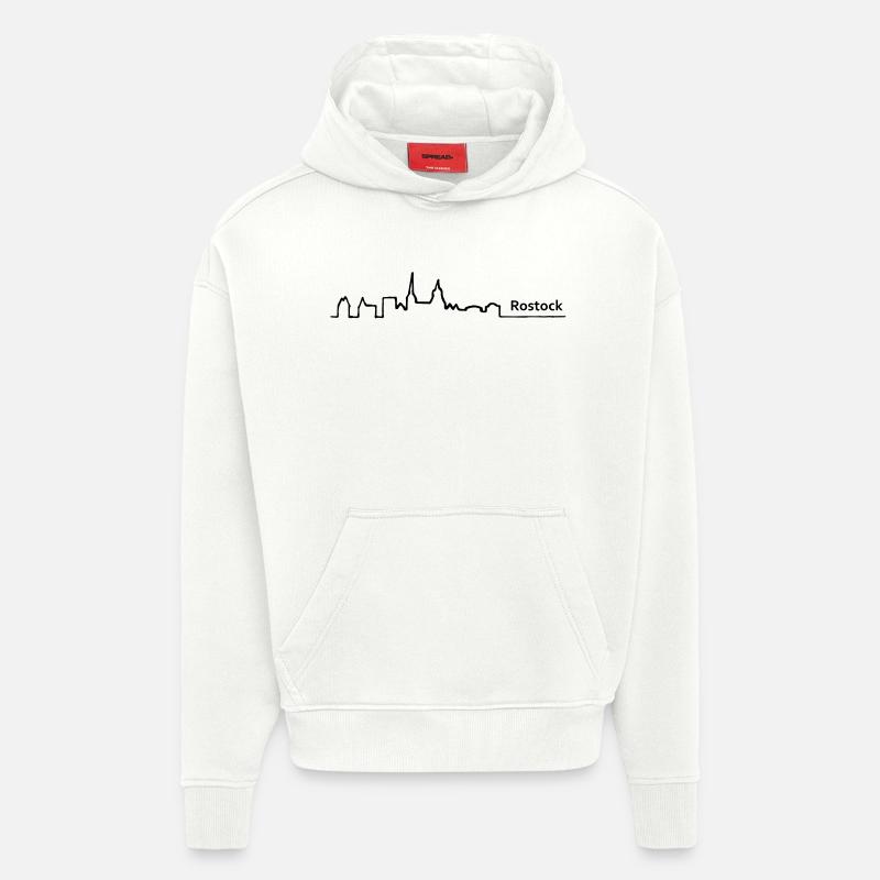 rostock horizon - Sweat à capuche bio épais oversize fabriqué en UE - OFF WHITE