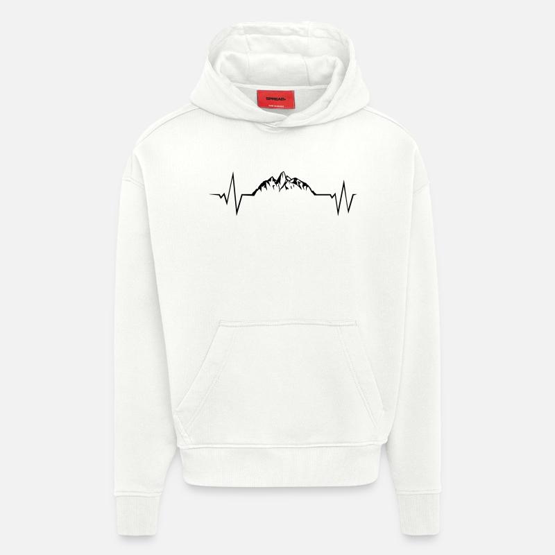 mountains puls - Hoodie- made by SPREAD  - OFF WHITE