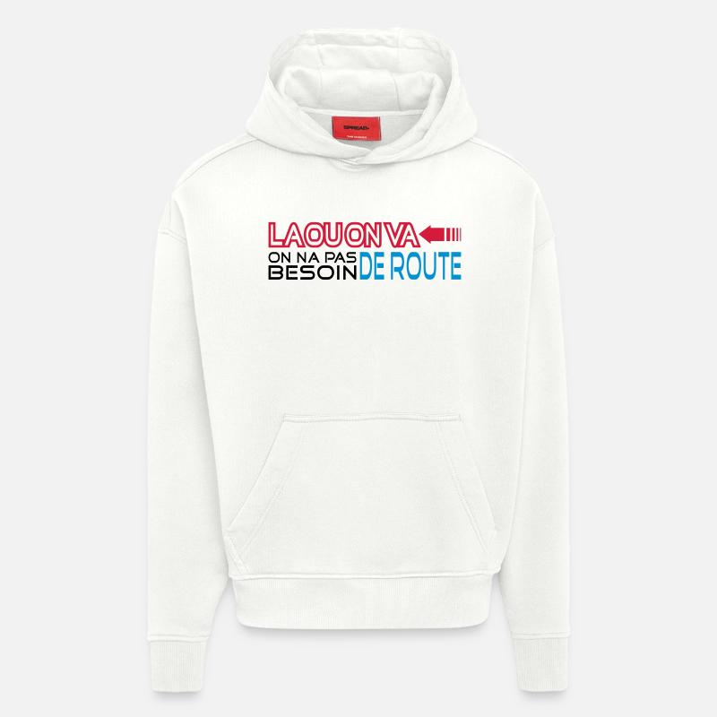 la ou on va - Sweat à capuche bio épais oversize fabriqué en UE - OFF WHITE