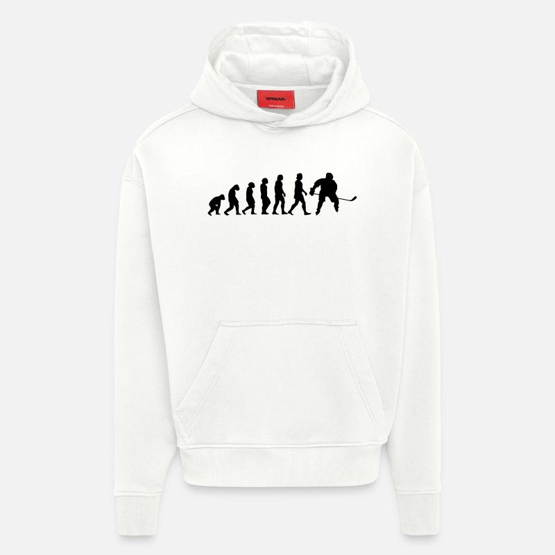 l'évolution du hockey - Sweat à capuche bio épais oversize fabriqué en UE - OFF WHITE