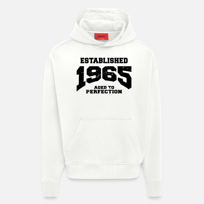 Established 1965 - Sweat à capuche bio épais oversize fabriqué en UE - OFF WHITE