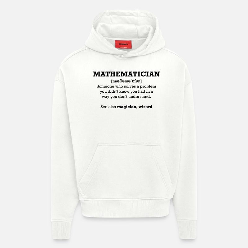 Mathématicien - Assistant - Sweat à capuche bio épais oversize fabriqué en UE - OFF WHITE