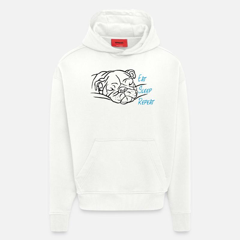 Manger dormir répéter - Sweat à capuche bio épais oversize fabriqué en UE - OFF WHITE