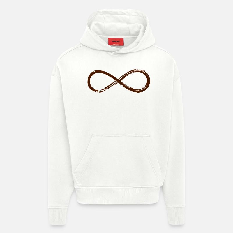 Lemniscate, Symbol Infinity, Mathematics, Loop - Sweat à capuche bio épais oversize fabriqué en UE - OFF WHITE