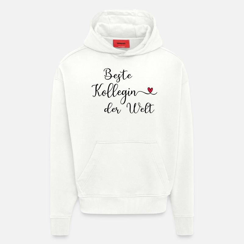 Meilleur collègue du monde - Sweat à capuche bio épais oversize fabriqué en UE - OFF WHITE