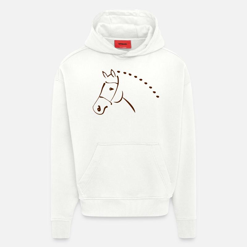 Cheval - Sweat à capuche bio épais oversize fabriqué en UE - OFF WHITE