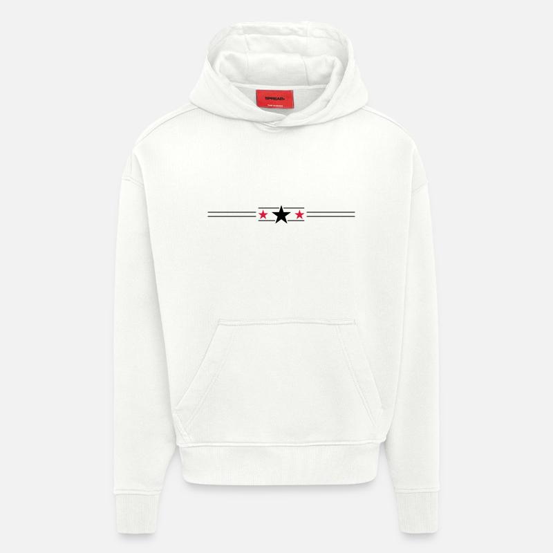 Élément d’icône de ligne d’étoile - Sweat à capuche bio épais oversize fabriqué en UE - OFF WHITE