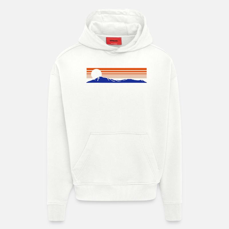 sunset hills - Sweat à capuche bio épais oversize fabriqué en UE - OFF WHITE