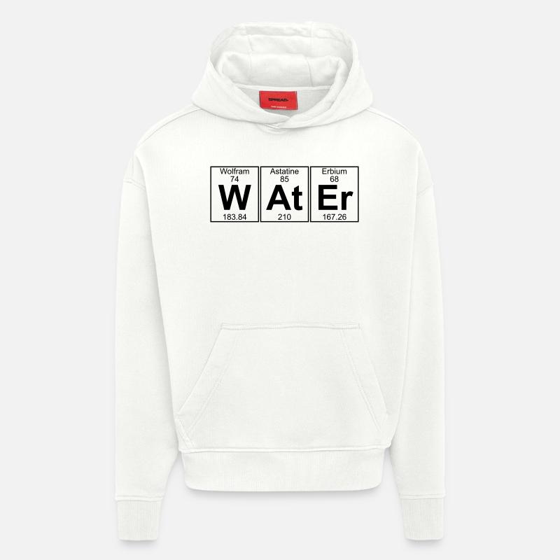 W-A-Er (eau) - complet - Sweat à capuche bio épais oversize fabriqué en UE - OFF WHITE