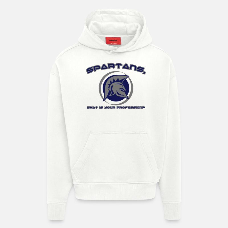 spartans - Sweat à capuche bio épais oversize fabriqué en UE - OFF WHITE