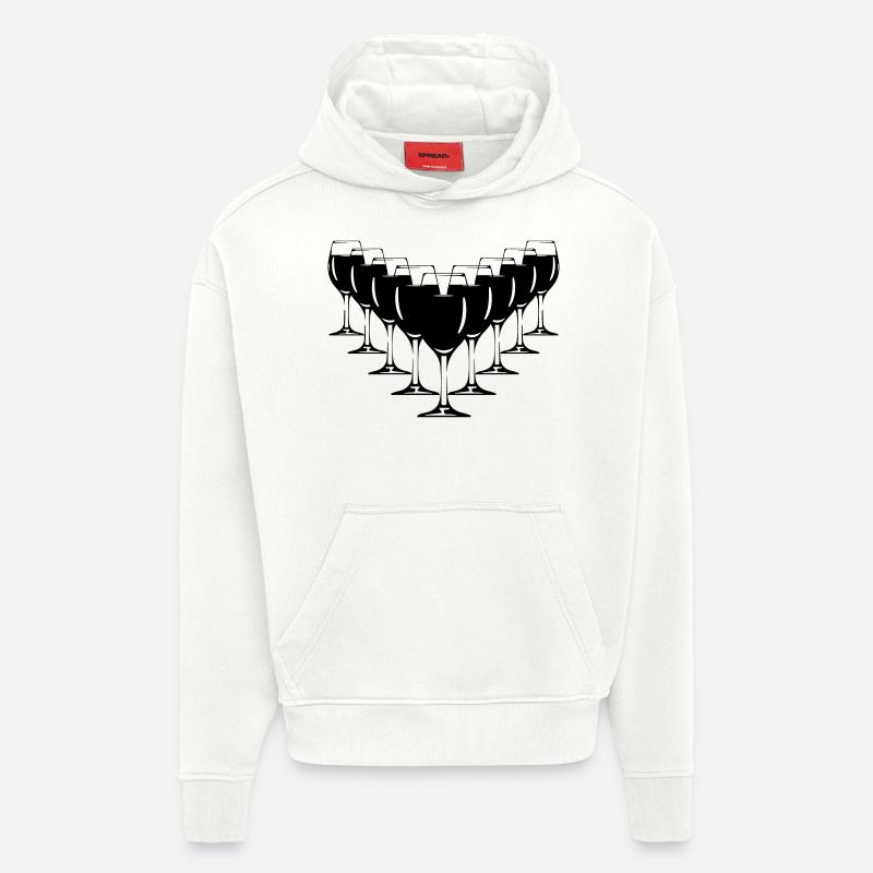 des verres à vin - Sweat à capuche bio épais oversize fabriqué en UE - OFF WHITE