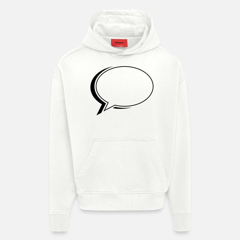 sprechblase oval - Hoodie- made by SPREAD  - OFF WHITE