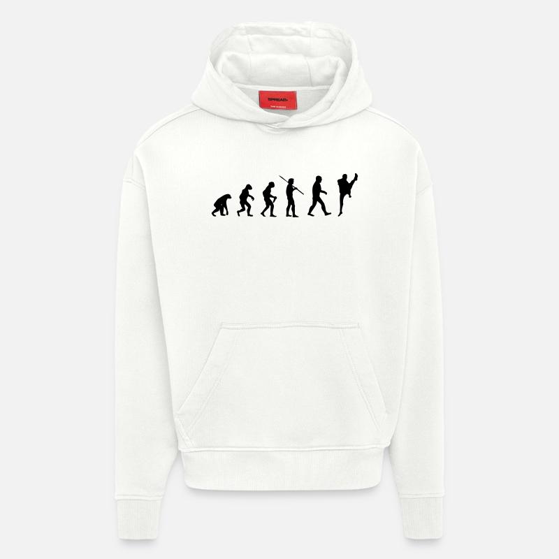 Arts Martiaux Evolution - Sweat à capuche bio épais oversize fabriqué en UE - OFF WHITE