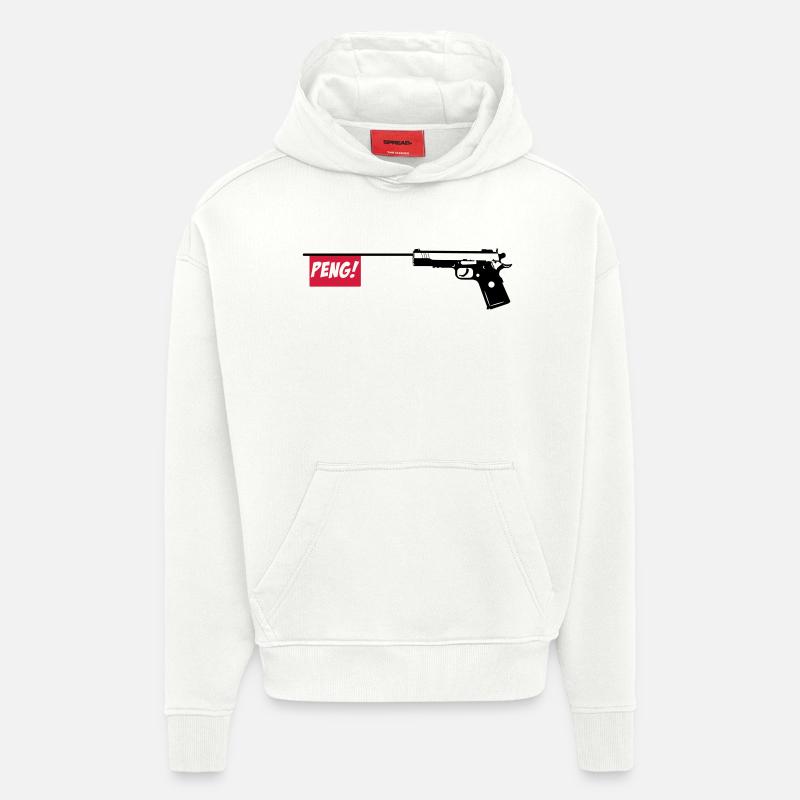 Gun PENG 2c - Sweat à capuche bio épais oversize fabriqué en UE - OFF WHITE