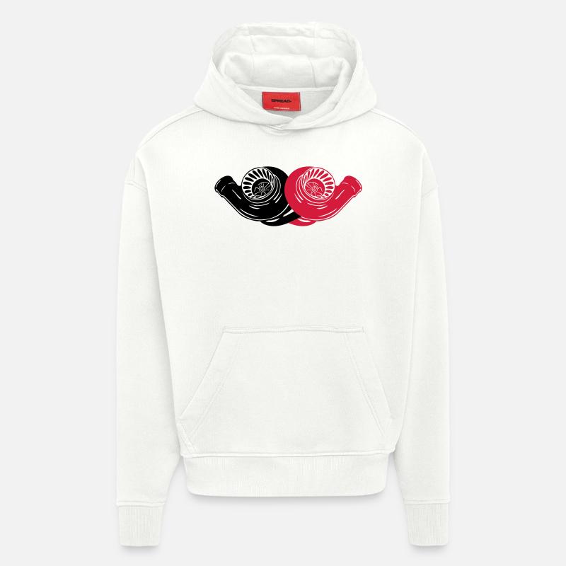 BiTURBO - Sweat à capuche bio épais oversize fabriqué en UE - OFF WHITE
