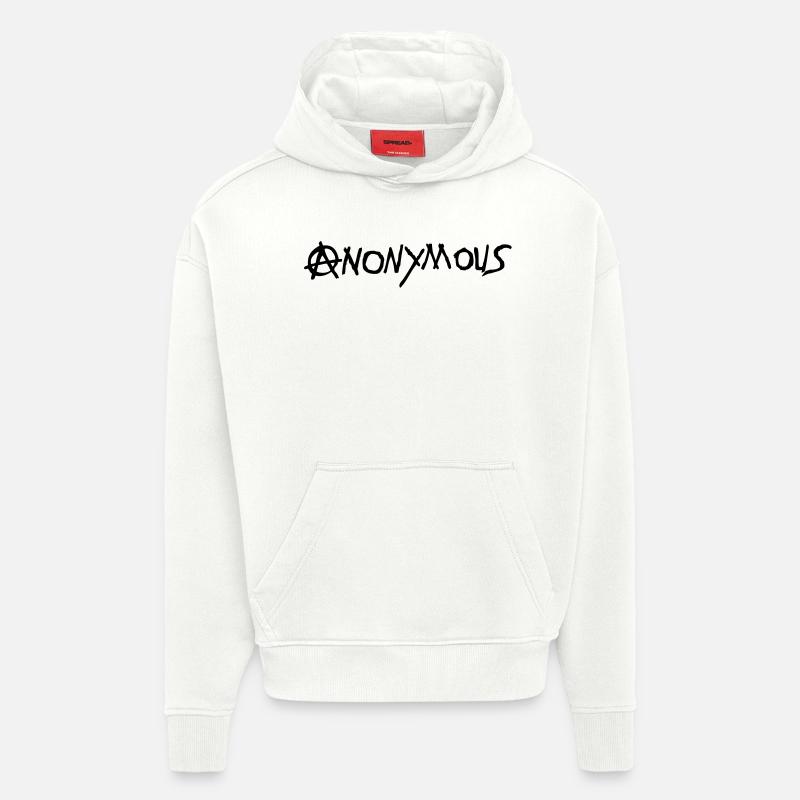 logo anarchy anonymous1 - Sweat à capuche bio épais oversize fabriqué en UE - OFF WHITE