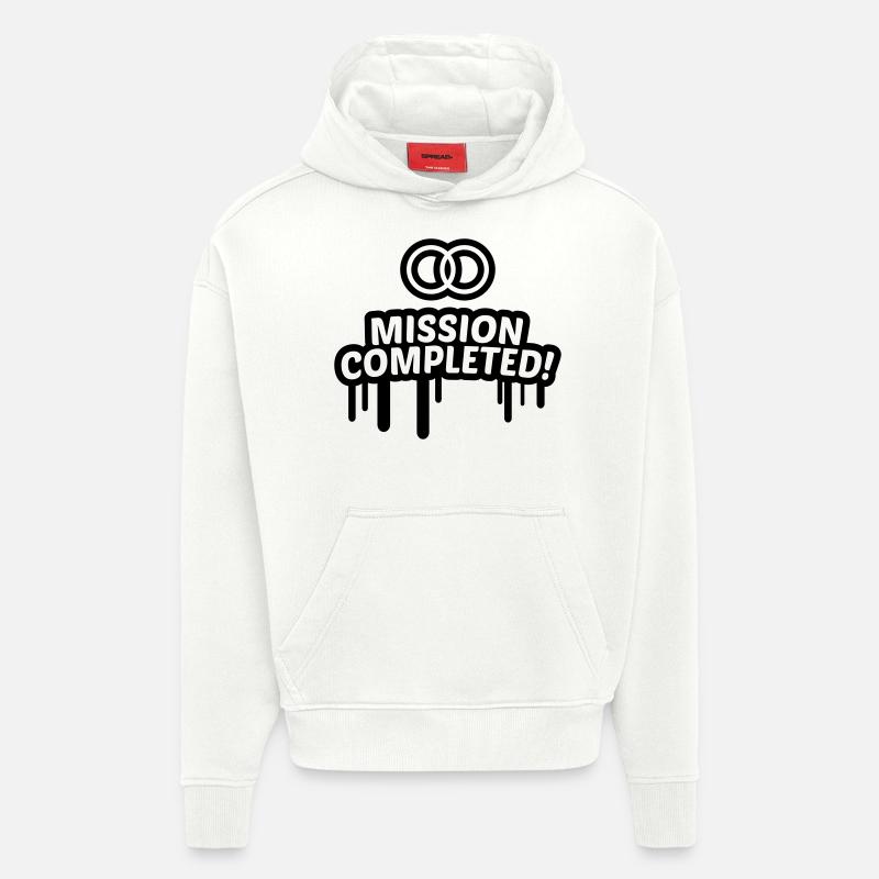 Mission mariage atteint 1,3 c. - Sweat à capuche bio épais oversize fabriqué en UE - OFF WHITE
