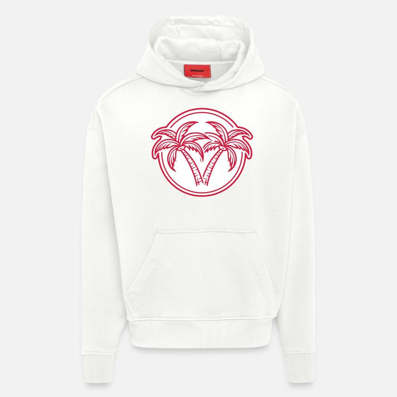 Été à Palm Island - Sweat à capuche bio épais oversize fabriqué en UE - OFF WHITE