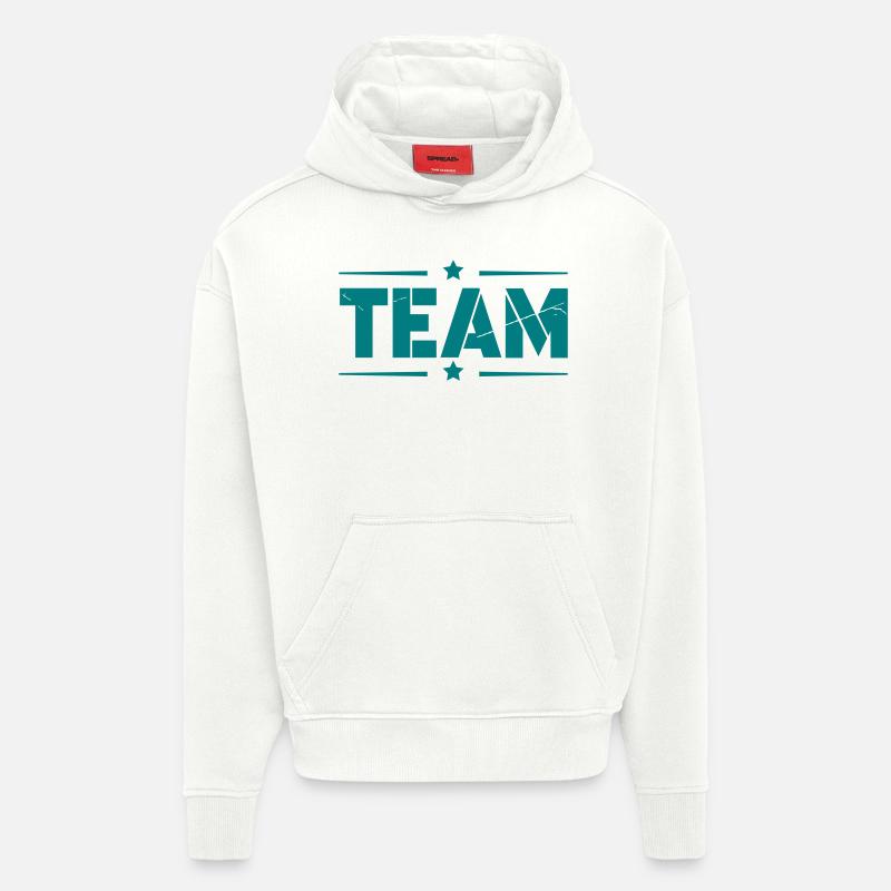 Équipe 2 - Sweat à capuche bio épais oversize fabriqué en UE - OFF WHITE