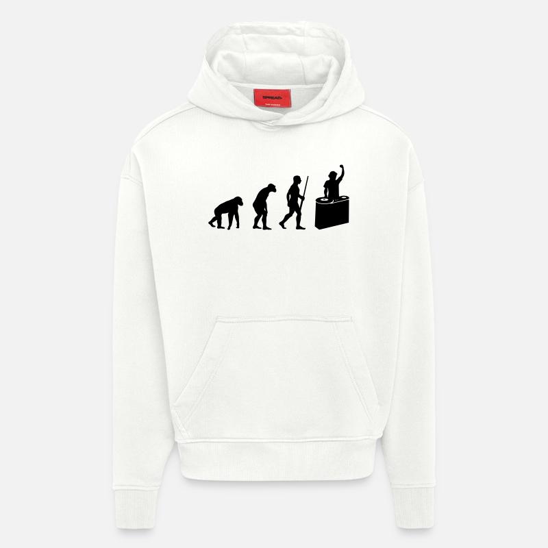 L'évolution DJ - Sweat à capuche bio épais oversize fabriqué en UE - OFF WHITE
