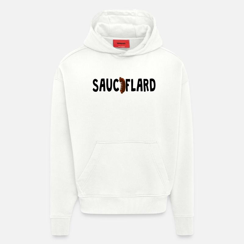sauciflard saucisson mot 1202 - Sweat à capuche bio épais oversize fabriqué en UE - OFF WHITE