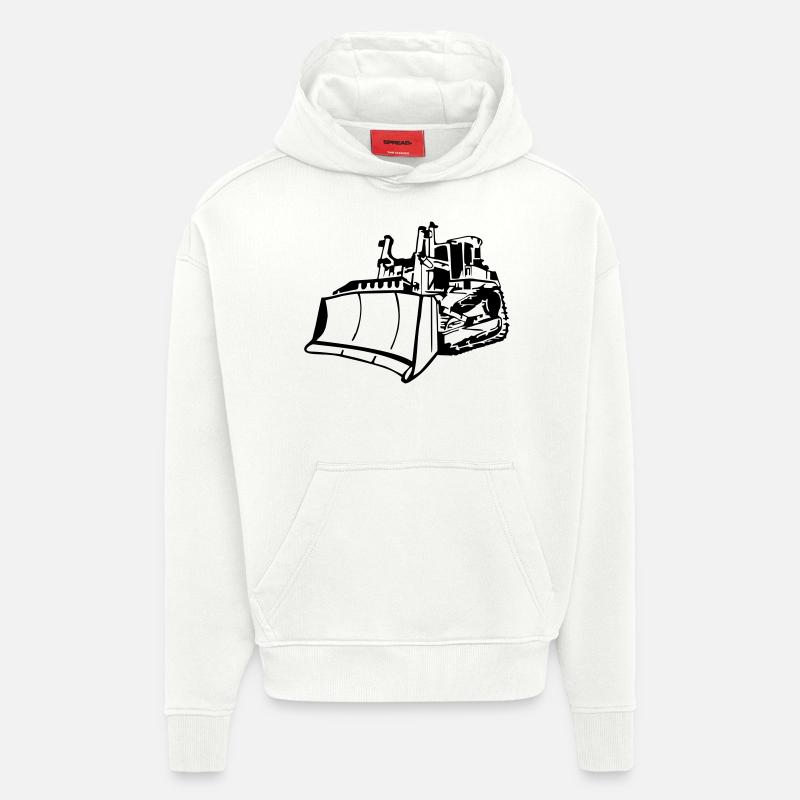 Schieberaupe / Raupe / Bagger - Sweat à capuche bio épais oversize fabriqué en UE - OFF WHITE