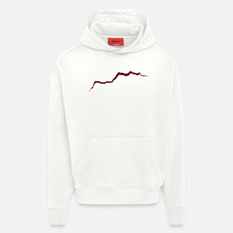Trou déchiré espace - Sweat à capuche bio épais oversize fabriqué en UE - OFF WHITE