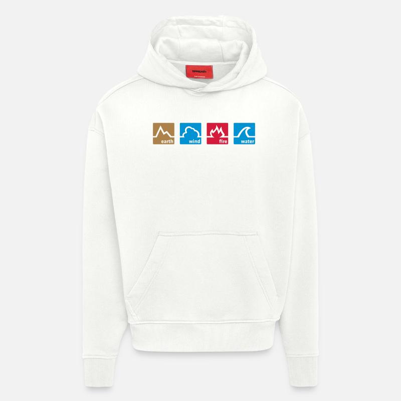 Erde Wind Feuer Wasser - Hoodie- made by SPREAD  - OFF WHITE