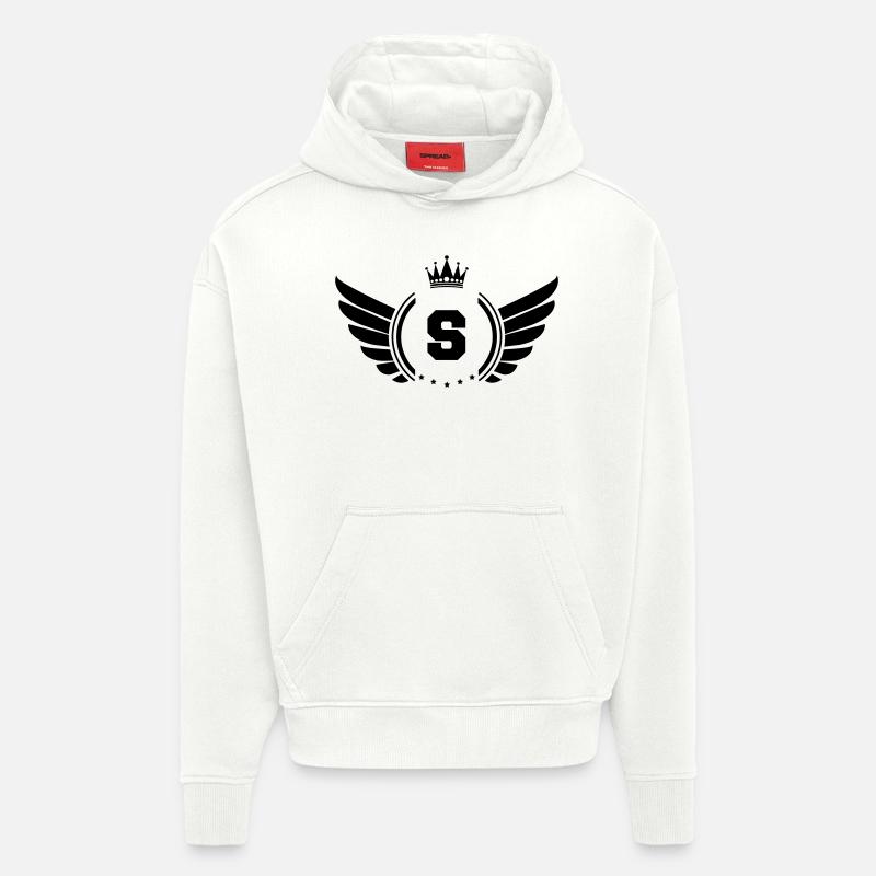 armoiries S - Sweat à capuche bio épais oversize fabriqué en UE - OFF WHITE