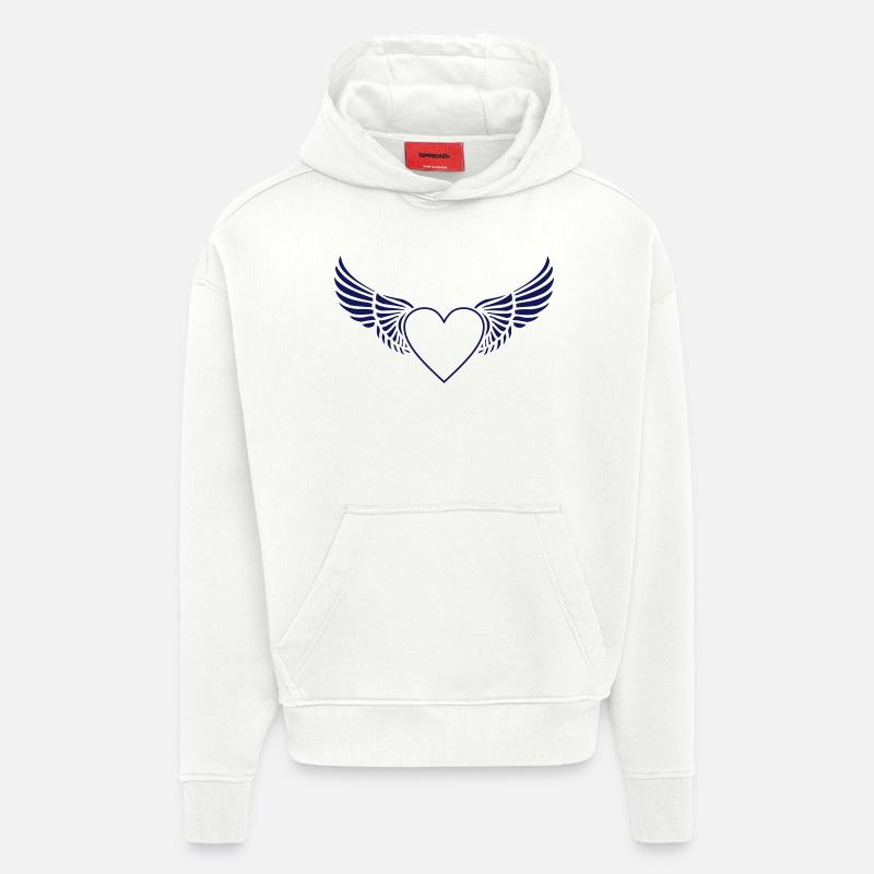 HEARTS 03 - Hoodie- made by SPREAD  - OFF WHITE