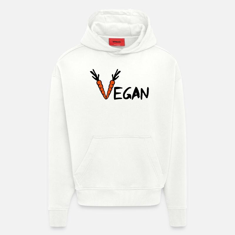 Vegan - Sweat à capuche bio épais oversize fabriqué en UE - OFF WHITE