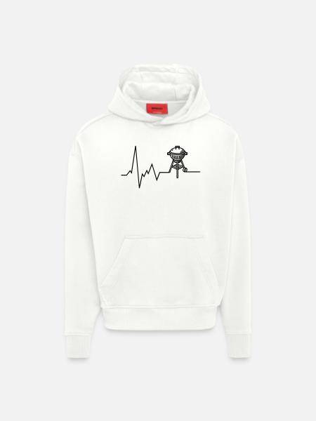 Heartbeat BBQ Grill Grilling - Hoodie- made by SPREAD - OFF WHITE