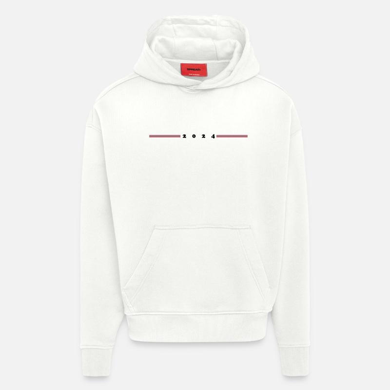 Symbole 2024 - Sweat à capuche bio épais oversize fabriqué en UE - OFF WHITE