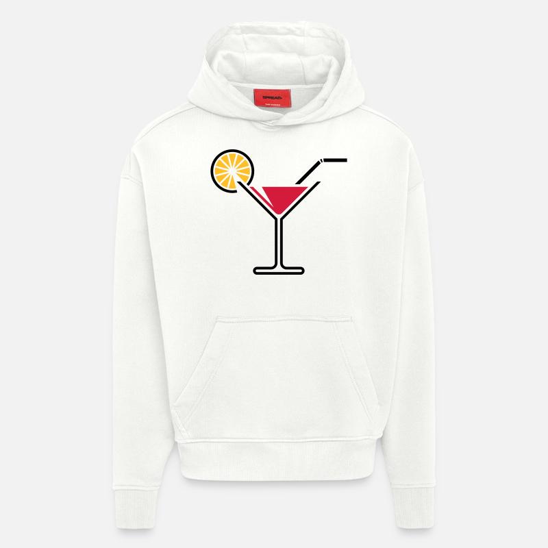 Été – Soleil – Citron - Sweat à capuche bio épais oversize fabriqué en UE - OFF WHITE